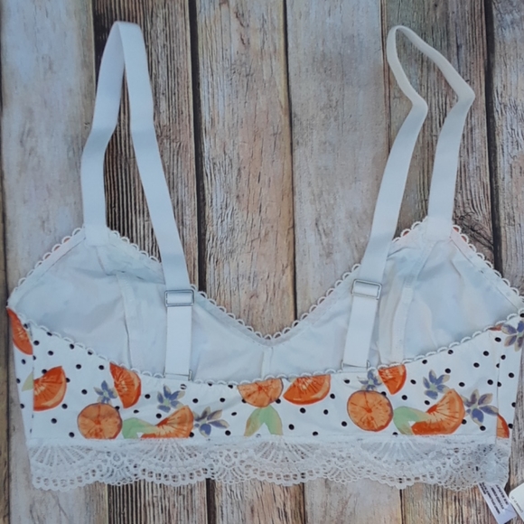 Free People Mari Orange Print Bralette Ivory - Picture 8 of 14
